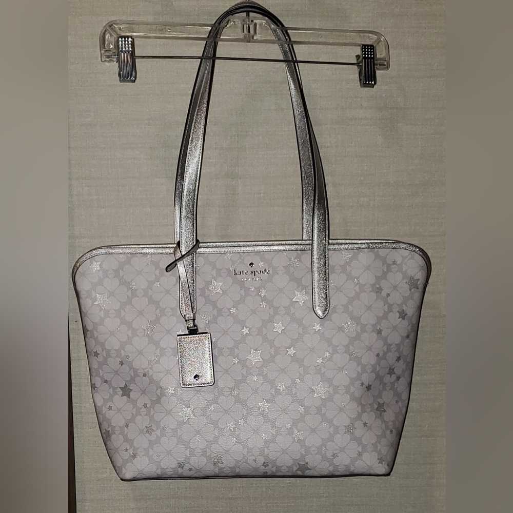 Kate Spade Silver Floral Tote